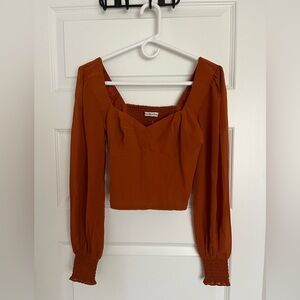 NWT Abercrombie and Fitch long puffy sleeve crop top